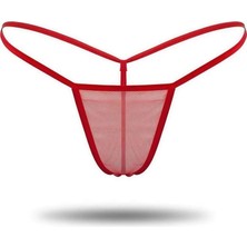 Bazaar Türkiye Kırmızı Transparan Tül String Tanga TM1115
