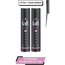 Taft Power Kaşmir (MEGA GÜÇLÜ) Sprey 250 ml X 2Adet + Tarak Hediyeli