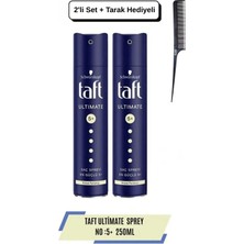 Taft Ultimate Saç Spreyi 250 ml X2 Adet + Tarak Hediyeli