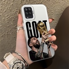 Ucuc Samsung Galaxy A12/M12 Uyumlu Sert Akrilik Arka Silikon Kenar Lens Koruma Şık Baskı Kılıf