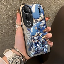 Ucuc Vivo V50 Lite 4g/5g Uyumlu Sert Akrilik Arka Silikon Kenar Lens Koruma Şık Baskı Kılıf