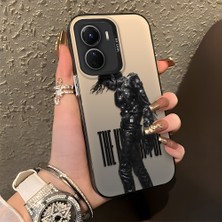 Ucuc Vivo Y02S Uyumlu Sert Akrilik Arka Silikon Kenar Lens Koruma Şık Baskı Kılıf