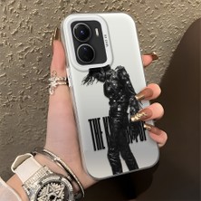 Ucuc Vivo Y16/Y02S/Y56 Uyumlu Sert Akrilik Arka Silikon Kenar Lens Koruma Şık Baskı Kılıf