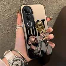 Ucuc Vivo V50 Lite 4g/5g Uyumlu Sert Akrilik Arka Silikon Kenar Lens Koruma Şık Baskı Kılıf