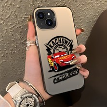 Ucuc iPhone 13/14 Uyumlu Sert Akrilik Arka Silikon Kenar Lens Koruma Şık Baskı Kılıf