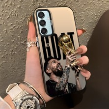 Ucuc Samsung Galaxy M15 Uyumlu Sert Akrilik Arka Silikon Kenar Lens Koruma Şık Baskı Kılıf