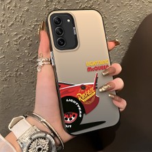 Ucuc Samsung Galaxy S21 Fe Uyumlu Sert Akrilik Arka Silikon Kenar Lens Koruma Şık Baskı Kılıf