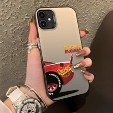 Ucuc iPhone 12 Mini Uyumlu Sert Akrilik Arka Silikon Kenar Lens Koruma Şık Baskı Kılıf