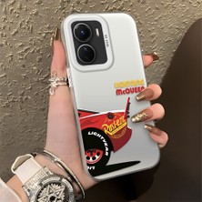 Ucuc Vivo Y16/Y02S/Y56 Uyumlu Sert Akrilik Arka Silikon Kenar Lens Koruma Şık Baskı Kılıf
