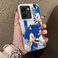 Ucuc Vivo Y27 5G/Y27S Uyumlu Sert Akrilik Arka Silikon Kenar Lens Koruma Şık Baskı Kılıf