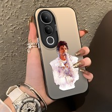 Ucuc Vivo V50 Lite 4g/5g Uyumlu Sert Akrilik Arka Silikon Kenar Lens Koruma Şık Baskı Kılıf
