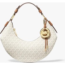 Michael Kors Kadın Marka Logo Baskılı Gold Aksesuar Detaylı Ayarlanabilir Omuz Askılı Günlük Kullanıma Uygun Şık Bej Omuz Çantası 30F5GQ4L6B 149