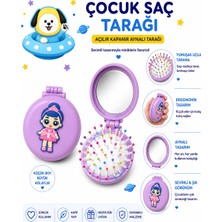 Asel Aksesuar Sevimli Figürlü Katlanabilir Aynalı Cep Boy Çocuk Saç Tarağı Fırçası Farklı Seçenekli