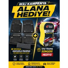 Black Oto Universal Tüm Binek Araçlara Uygun Havuzlu Paspas+ Oto Yıkama Süngeri Hediye