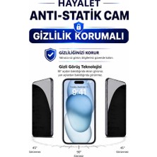 3gen Case iPhone 15 Uyumlu Hayalet Cam Privacy Ekran Koruyucu 9H Temperli Cam Yanlardan Görünmez