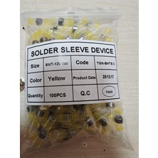 CTR Ticaret Isı ile Daralan Lehimli Makaron 100 Adet Sarı - Kendinden Lehim Yapan Kalın Kablo Eki (4.00-6.00 Mm²)