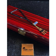 Premium 2,84 gr 14K Altın Püskül Ile Kara Elmas Bilekboy Sıkma Kehribar Tesbih