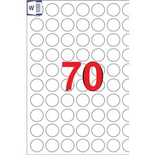 Jokey Kırtasiye Yapışkanlı Injet/laser/a4 Formunda Sticker/etiket "ÇAP-25MM" Laser Etiket - (5.yaprak - 350 Etiket)