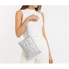 Wikidays.s Moda Trendi Kadın Orta Boy Yıldız Desenli El Çantası - Parlak Dokulu Bilek Askılı Portföy Clutch