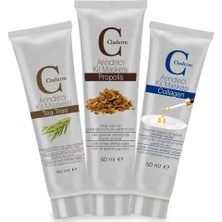 Claderm 50ML 3'lü Krem Yüz Maskesi Tüm Cilt Tipleri İçin Kırışıklık Karşıtı Tea Tree Propolis Kolajen