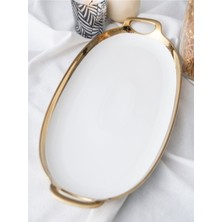 Acar Arwen Oval Gold Sunum Tepsi 40.5X20X3 cm