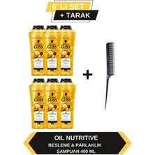Gliss Oil Nutritive Şampuan 400ml X6 Adet + Tarak Hediyeli