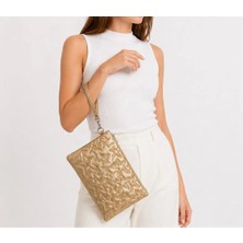 Wikidays.s Moda Trendi Kadın Orta Boy Yıldız Desenli El Çantası - Parlak Dokulu Bilek Askılı Portföy Clutch