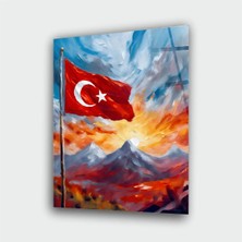 Alper Reklam Türk Bayrağı Cam Tablo