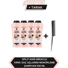 Gliss Split Hair Miracle Şampuan 400 ml X4 Adet + Tarak Hediyeli