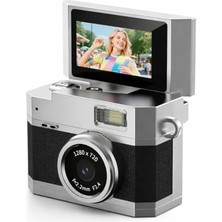 Konsol Plus Mini Retro Dijital Kamera 1080P Hd Video Fotoğraf Makinesi – 180° Dönen Selfie Ekranlı Siyah