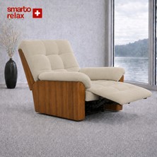 Smarto Relax Porto TV Koltuğu Elektrikli Masajlı Isıtmalı Döner Sallanan Ahşap Yan Panelli Polyester Kumaş Baba Koltuğu