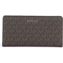 Michael Kors Kadın Marka Logolu Birden Fazla Kart Yuvalı Kağıt Para Bölmeli Kahverengi Cüzdan 32S5GYTP3B 252