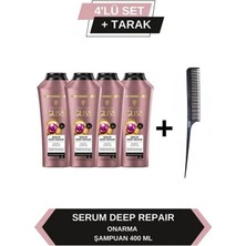 Gliss Serum Deep Repair Onarıcı Şampuan 400 ml X4 Adet + Tarak Hediyeli