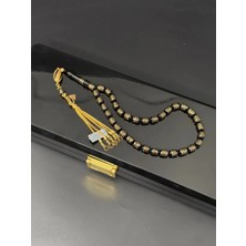 Premium Master Series 22K Altın Işlemeli Erzurum Oltu Taşı Tesbih