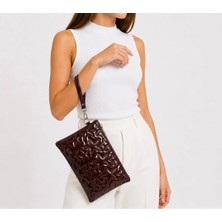 Wikidays.s Moda Trendi Kadın Orta Boy Yıldız Desenli El Çantası - Parlak Dokulu Bilek Askılı Portföy Clutch