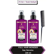 Gliss Full Hair Wonder Dökülme Karşıtı Sıvı Saç Bakım Serumu 100 ml X2 + Tarak Hediyeli Koruyucu Etki