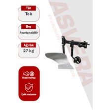 Asvera Tekerlekli Büyük Aynalı Tekli Pulluk - 10-12-22 Hp Çapa Makineleri Için Denge Tekerlekli Pulluk