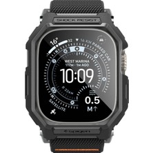 Spigen Apple Watch 49mm Ultra 3/2/1 ile Uyumlu Cam Ekran Koruyuculu Kılıf & Kordon Lite Fit Pro + GLAS.tR Slim HD Siyah Kayış - ACS11415 (Spigen TR Garantili)