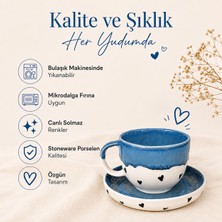 Mions Amor Altlıklı Premium Stoneware Seramik Fincan – El Yapımı Türk Kahvesi ve Espresso Fincanı