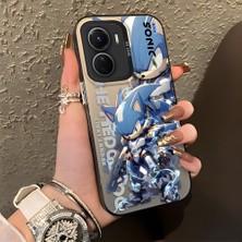 Ucuc Vivo Y16/Y02S/Y56 Uyumlu Sert Akrilik Arka Silikon Kenar Lens Koruma Şık Baskı Kılıf