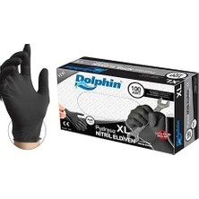 Dolphin Siyah Nitril Eldiven Pudrasız Ekstra Kalın Xl (100 Lü Paket