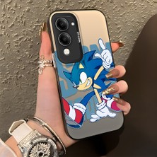 Ucuc Vivo Y04 Uyumlu Sert Akrilik Arka Silikon Kenar Lens Koruma Şık Baskı Kılıf