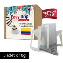 Vestron Kolombiya Pratik Filtre Kahve |10G 5'li Paket |hızlı ve Kolay Demleme