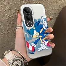 Ucuc Vivo V50 Lite 4g/5g Uyumlu Sert Akrilik Arka Silikon Kenar Lens Koruma Şık Baskı Kılıf