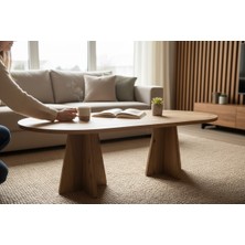 VETROWOOD Arden Orta Sehpa Salon Sehpası Oval Sehpa
