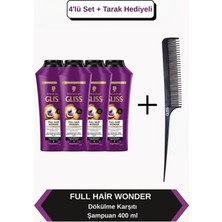 Gliss Full Hair Wonder Şampuan 400ml X4 Adet + Tarak Hediyeli