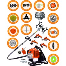 Prowackers German F801 Panzer Seri 14 Parça Full Set Sırt Tipi Benzinli Çalı Çim Biçme Tırpanı Güçlü Yüksek Performans