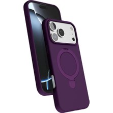 Zemira Home Newface Apple iPhone 17 Pro Regal Magsafe Standlı Kapak - Derin Mor