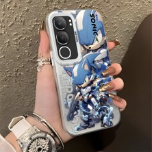 Ucuc Vivo Y19S 4G/Y19S Pro Uyumlu Sert Akrilik Arka Silikon Kenar Lens Koruma Şık Baskı Kılıf