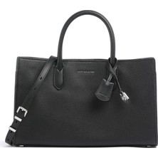 Michael Kors Kadın %100 Deri Marka Logo Aksesuar Detaylı Uzun Omuz Askılı Günlük Kullanıma Uygun Şık Görünüşlü Siyah Omuz Çantası 30F4SETS2L 001